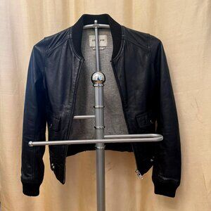 Obey No 89 black leather women's jacket XS